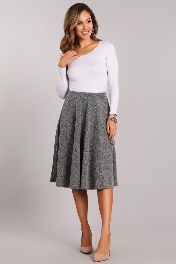 Black/White Pleated Skirt