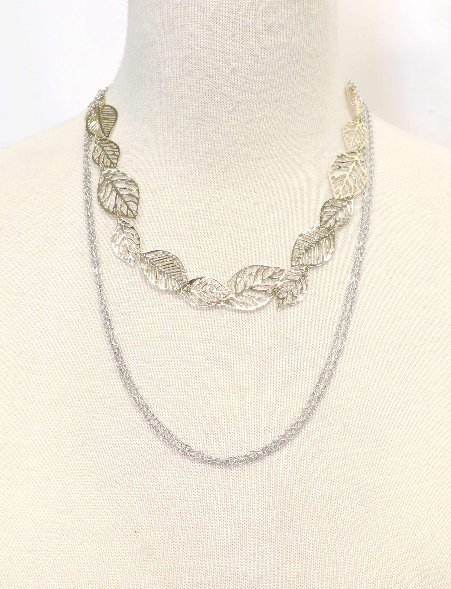 GoldSilverLeafNecklace