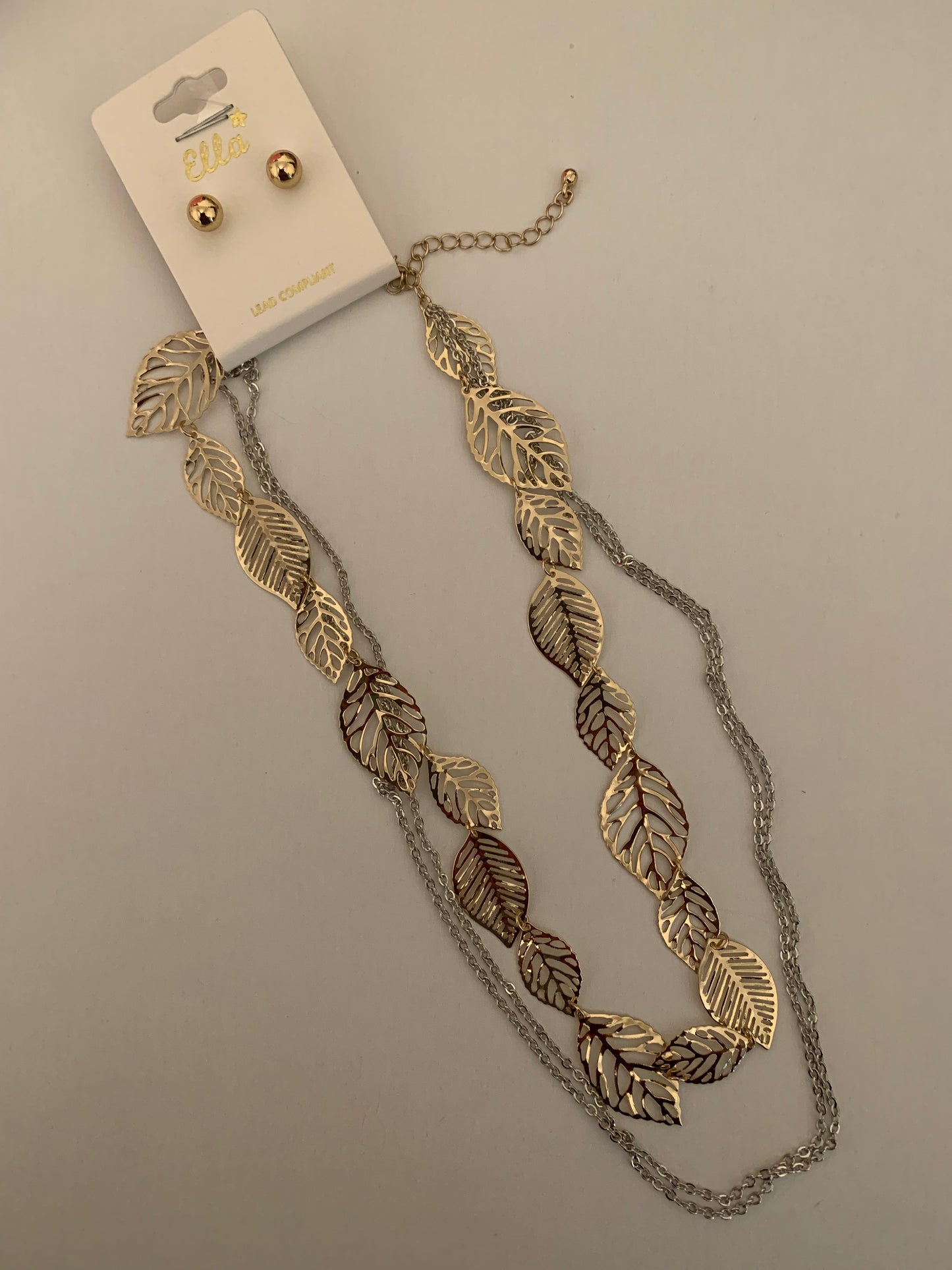 GoldSilverLeafNecklace