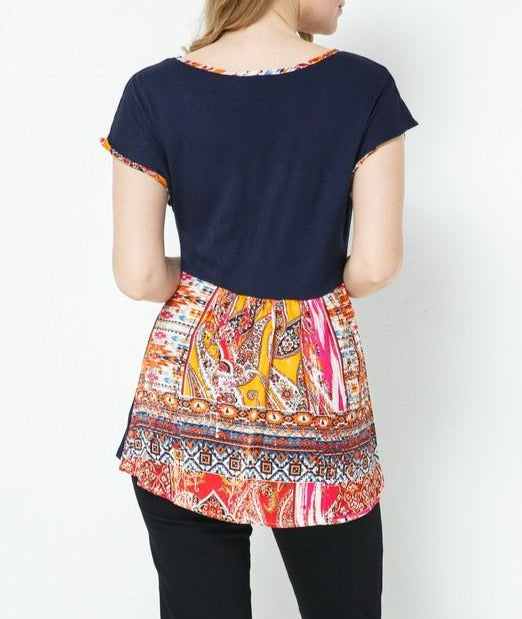 NavyColorfulRuffleBottom