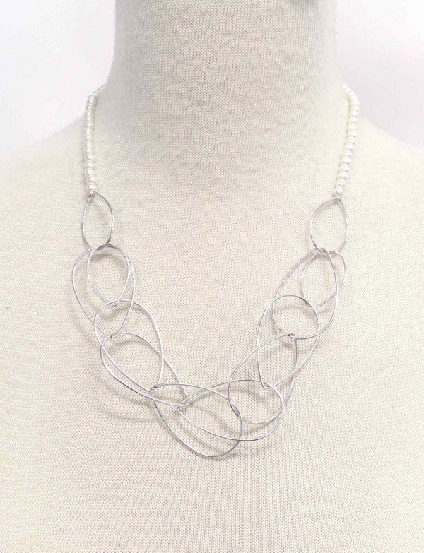 Silver Oval Necklace