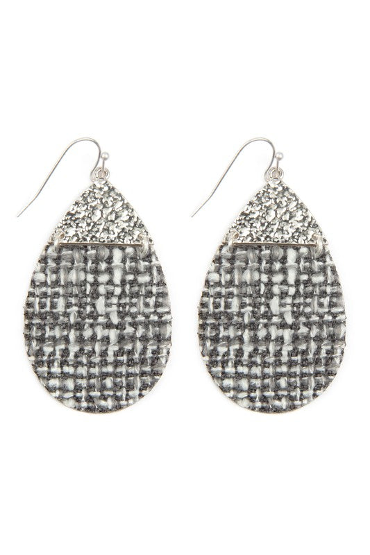 Gray Tweed Earrings