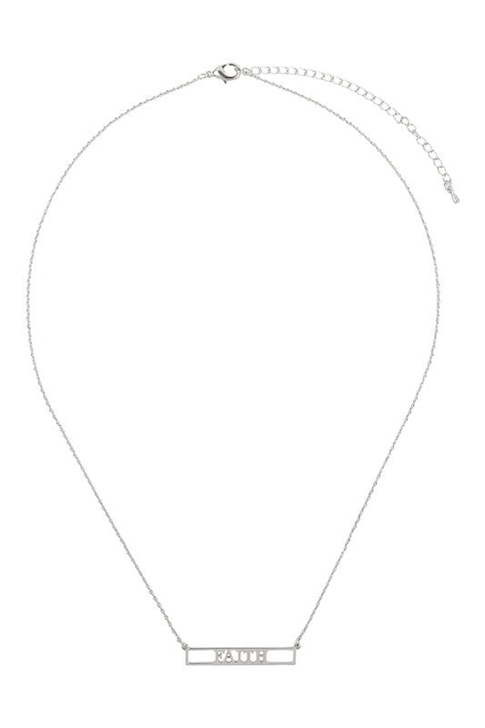 Silver Faith Cutout Necklace