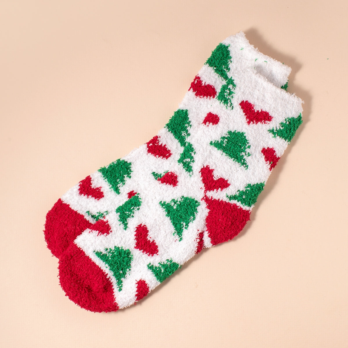 Christmas Print Sleep Socks Trees and Hearts