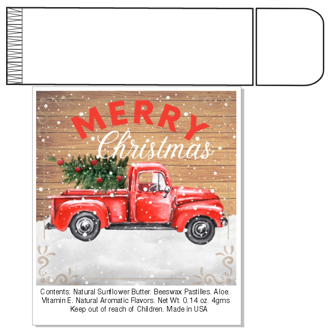 Holiday Lip Balms Red Truck Merry Christmas