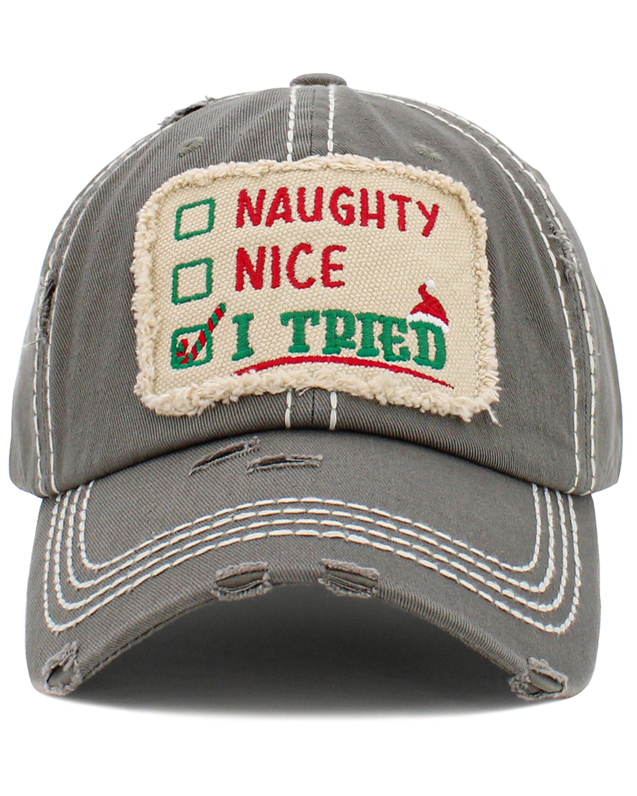 Naughty Nice I Tried Hat - Gray