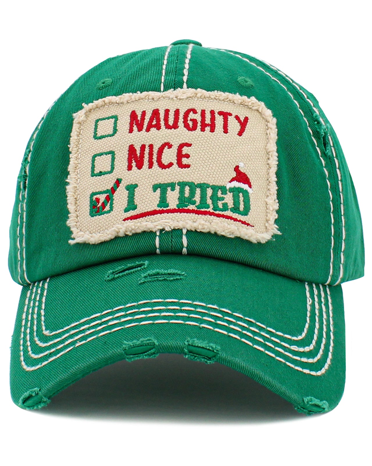Naughty Nice I Tried Hat - Green