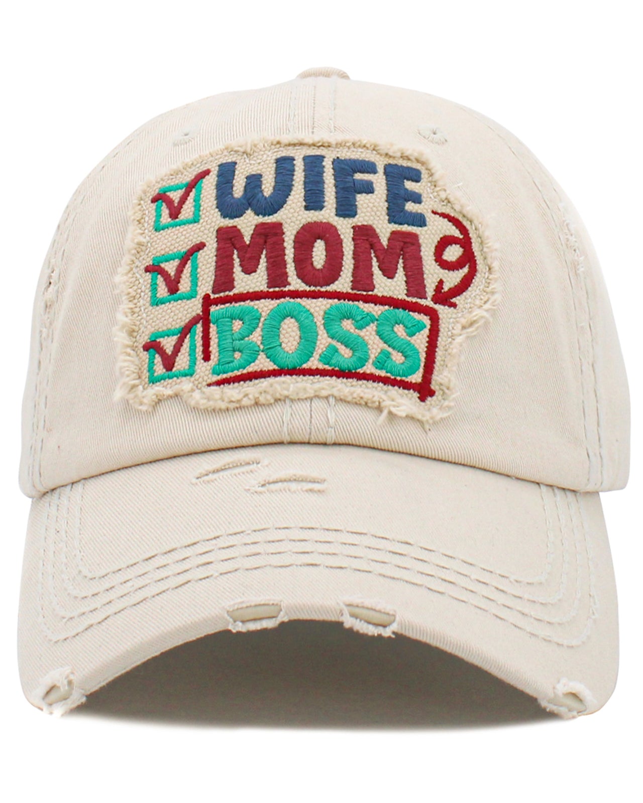 Wife Mom Boss Hat - Stone